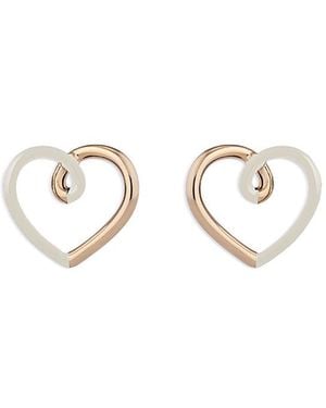 Bea Bongiasca 9K & Love Earrings - White