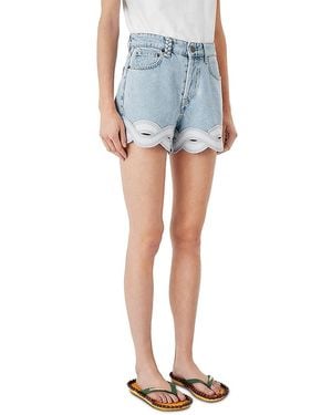 Tresser Scalloped Hem Shorts - Blue