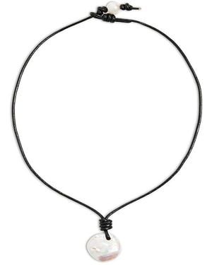 Shashi Clea Cord Necklace, 16-19 - Metallic
