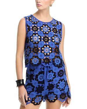 Aqua Crochet Tank - Blue