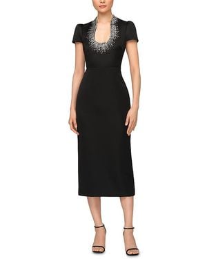 THEIA Anya Embellished Shift Dress - Black