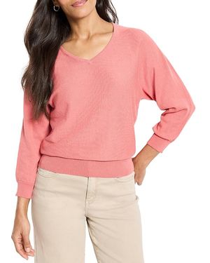 NIC+ZOE Easy V Neck Sweater - Pink