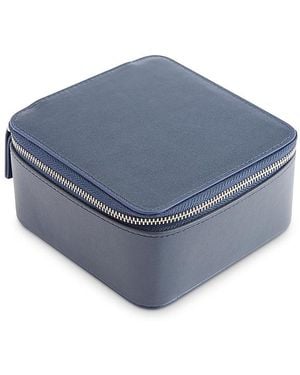 ROYCE New York Leather Travel Jewelry Case - Blue