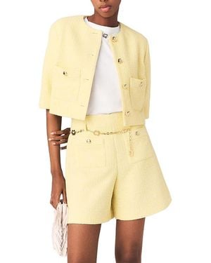 Maje Ilytener Tweed Shorts - Yellow
