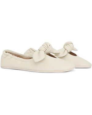 Zimmermann Carousel Leather Bow Ballet Flats - Natural