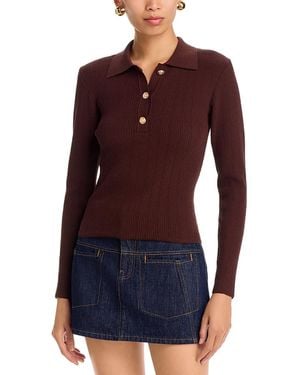 Aqua Button Polo Sweater - Purple