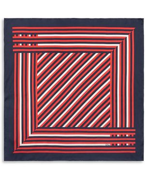 Echo Stripes Silk Scarf - Red