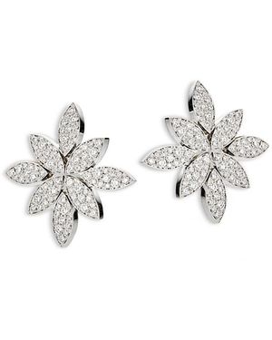 Pasquale Bruni 18K Ghirlanda Diamond Pave Cluster Flower Statement Earrings - White