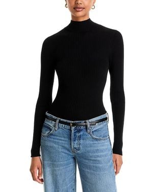 Majestic Filatures Merino Wool Rib Knit Turtleneck Sweater - Black