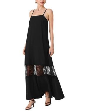 French Connection Quinn Crepe Lace Maxi Dress - Black