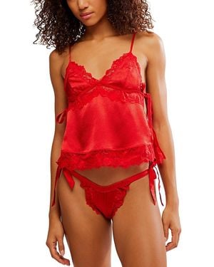 Free People First Blush Cami Panties Set - Red
