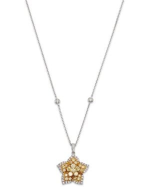Bloomingdale's Fine Collection Diamond Star Pendant Necklace - Metallic
