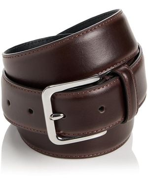Vince Stitched Leather Belt - Brown