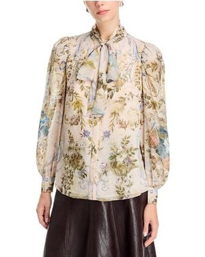 Kobi Halperin Beau Tie Neck Long Sleeve Blouse - Natural