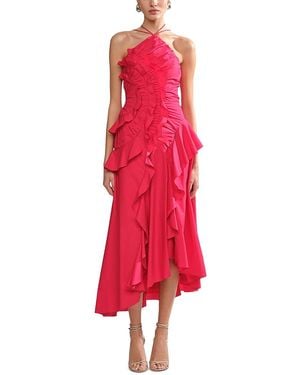 AMUR Ottavia Ruffled Dress - Red