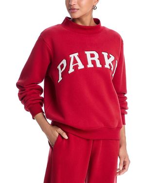 PARKE Varsity Mock Neck Sweatshirt - Red