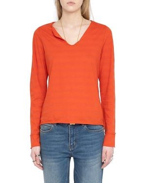 Zadig & Voltaire Tuni Henley Tee - Red