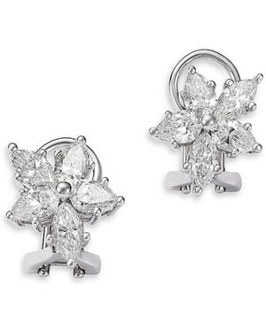 Bloomingdale's Fine Collection Luxe Collection Certified Lab Grown Diamond Mixed Cut Flower Earrings - White