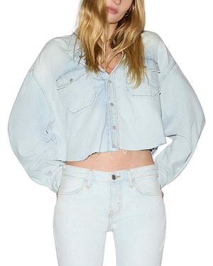 RE/DONE Camper Crop Jean Shirt - Blue