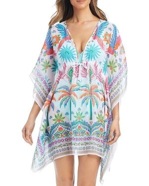 Bleu Rod Beattie Deep V Cover Up Caftan - Blue
