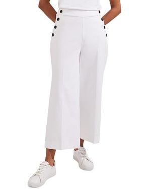 Hobbs Simone Cropped Wide Leg Pants - White