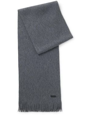 BOSS Albas Wool Raschel Knit Scarf - Gray