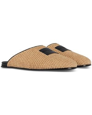 Givenchy Label Padded Mules - Natural