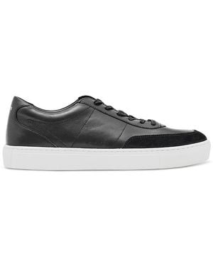 Reiss Finton Leather Low Top Sneakers - Black