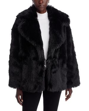 Michael Kors Michael Faux Fur Pea Coat - Black