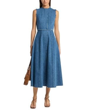 Michael Kors Frayed Denim Dress - Blue
