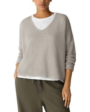 Eileen Fisher V Neck Sweater - Gray