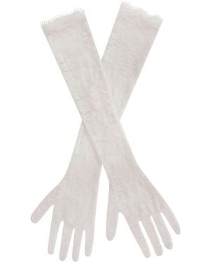 Miss Circle Rae Lace Opera-Length Gloves - White
