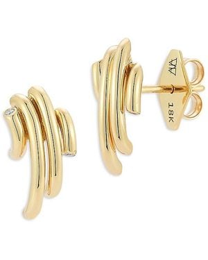 WALTERS FAITH 18K Diamond Thoby Spiral Small Earrings - Metallic