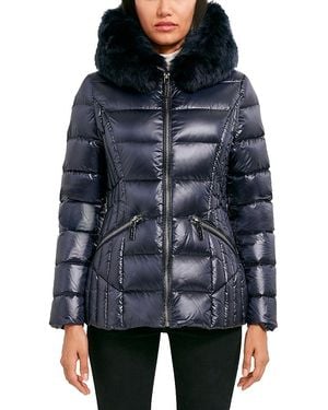 Dawn Levy Nikki Shearling Trim Puffer Coat - Black