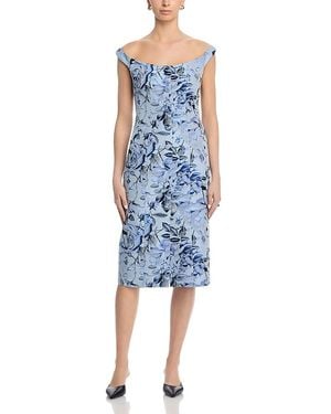 MILLY Floral Jaquard Dress - Blue