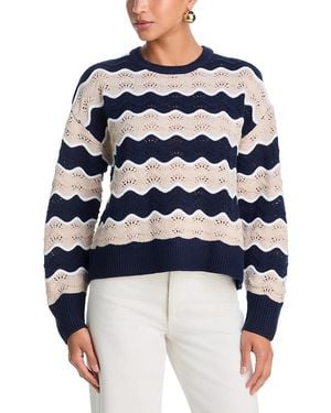 Aqua Wavy Stripe Sweater - Blue
