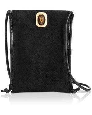 Veronica Beard Stone Embellished Suede Crossbody Bag - Black