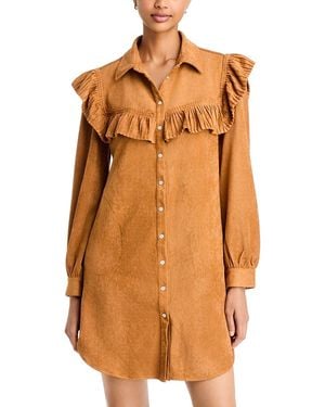 AREA STARS Parker Ruffled Button Front Dress - Orange