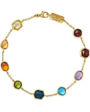 Ippolita 18K Rock Candy Multi Gemstone Mixed Cut Bezel Link Bracelet - Metallic