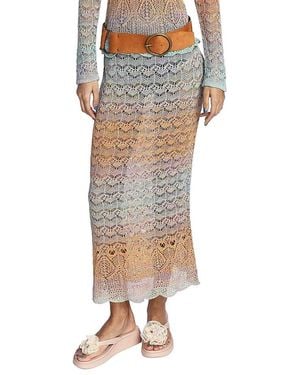 Anna Sui Ombre Space Dye Crochet Skirt - Multicolor