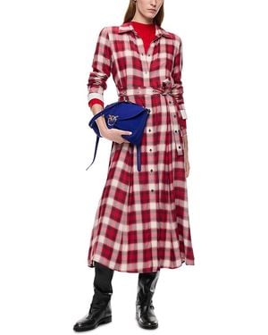 Pinko Atropa Belted Midi Shirtdress - Red