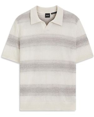 BOSS C-Lamoroso Virgin Wool Sweater Polo - White