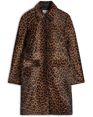 TOTEME Leather Textured Coat - Brown