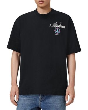 AllSaints Oversized Reincarnate Logo Graphic Tee - Black