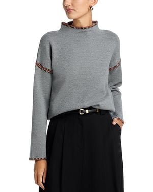Tahari Funnel Neck Sweater - Gray