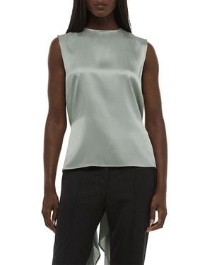 Helmut Lang Silk Scarf Drape Top - Gray