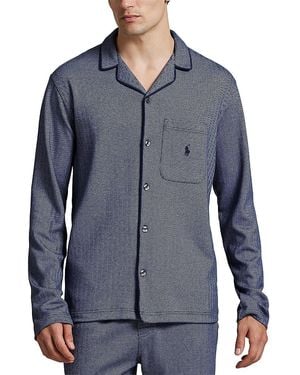Polo Ralph Lauren Jacquard Knit Herringbone Pajama Shirt - Blue