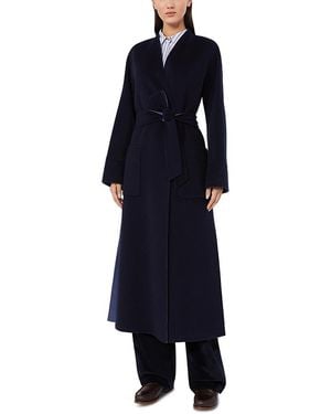 Max Mara Mstnodo Wool Belted Coat - Blue