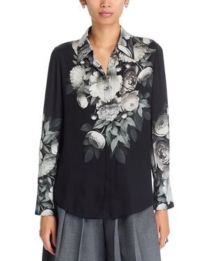Kobi Halperin Kit Printed Silk Blend Blouse - Black
