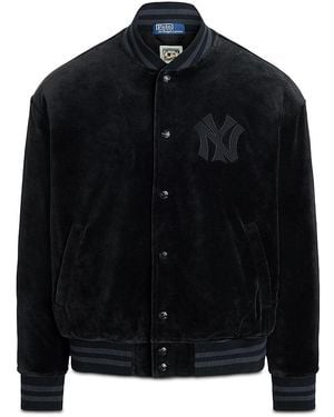 Polo Ralph Lauren Yankees Cotton Blend Velour Logo Jacket - Black